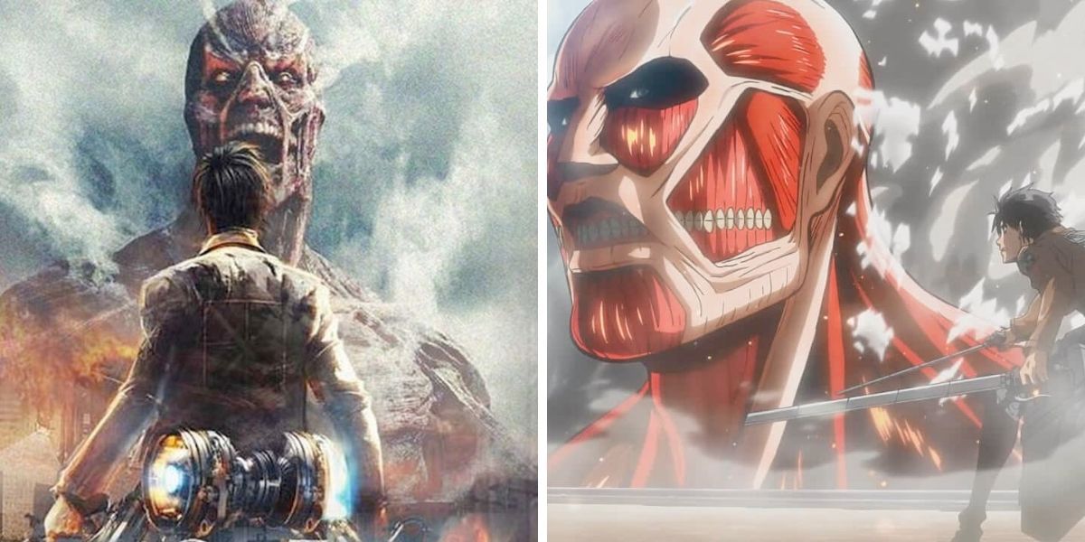 Images feature the characters from Attack on Titan (2013) and the Attack on Titan movie (2015)