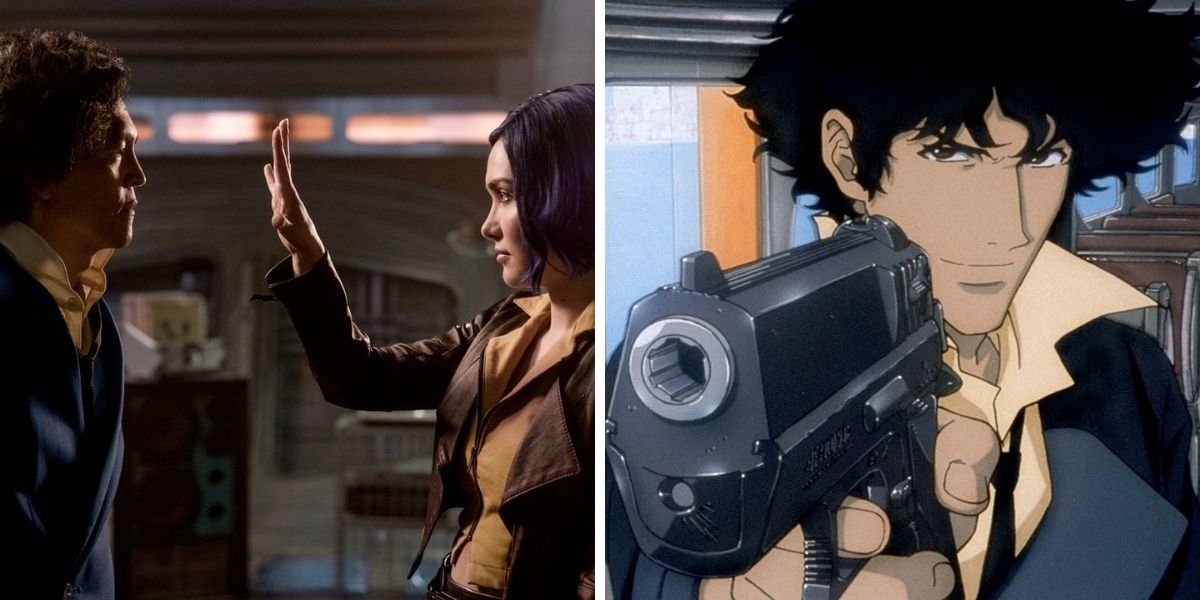 Images feature Spike Spiegel and Faye Valentine from Cowboy Bebop (2021) and Cowboy Bebop (1998)