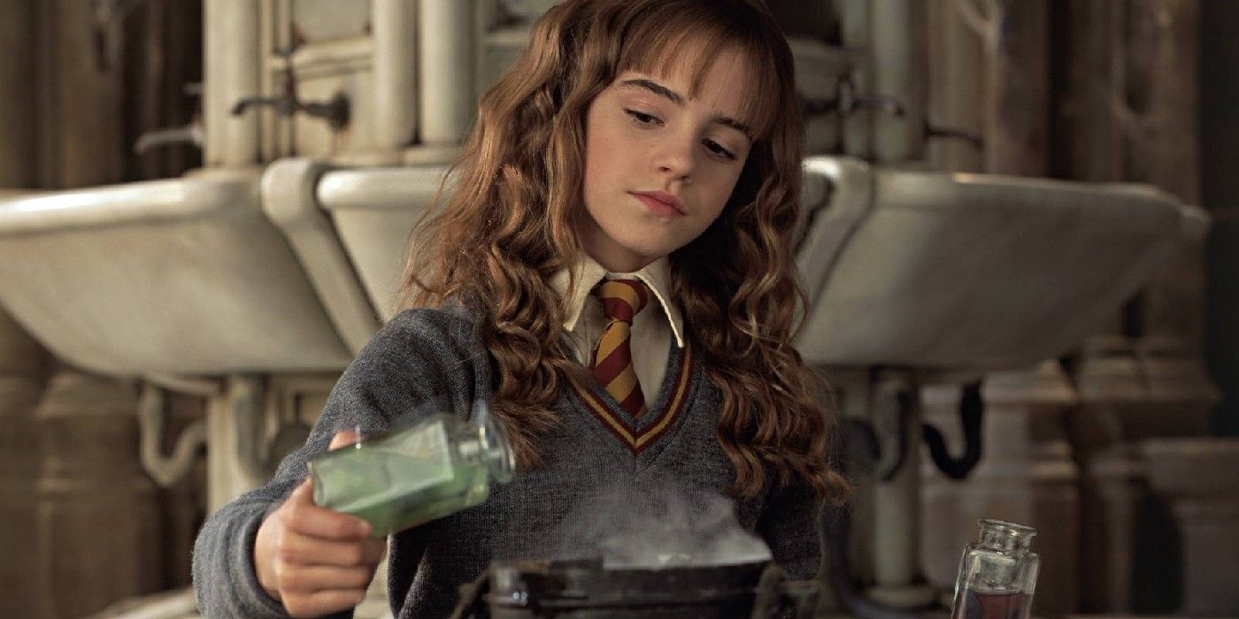 Hermione making a potion in Harry Potter And The Chamber Of Secrets