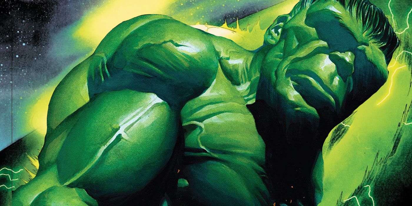 The Immortal Hulk in a stoic pose, in front of a bright green nuclear explosion