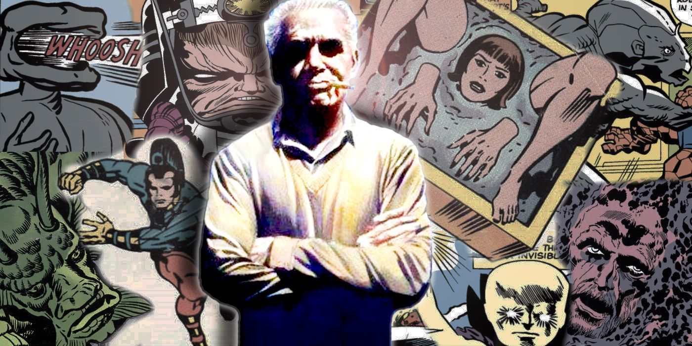 Jack Kirby with some of his creations.