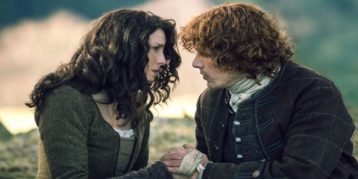 Jamie and Claire say goodbye in Outlander