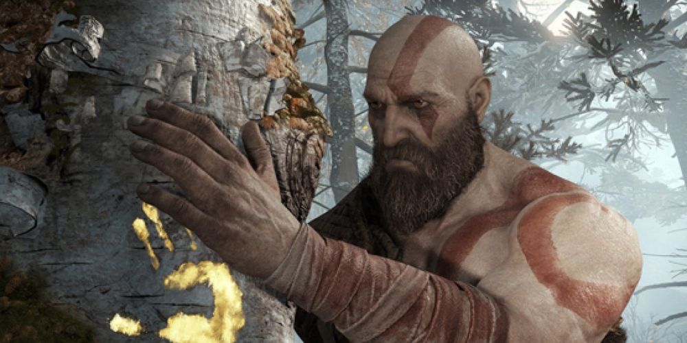 Kratos mourns Faye in the opening to God of War 2018 video game