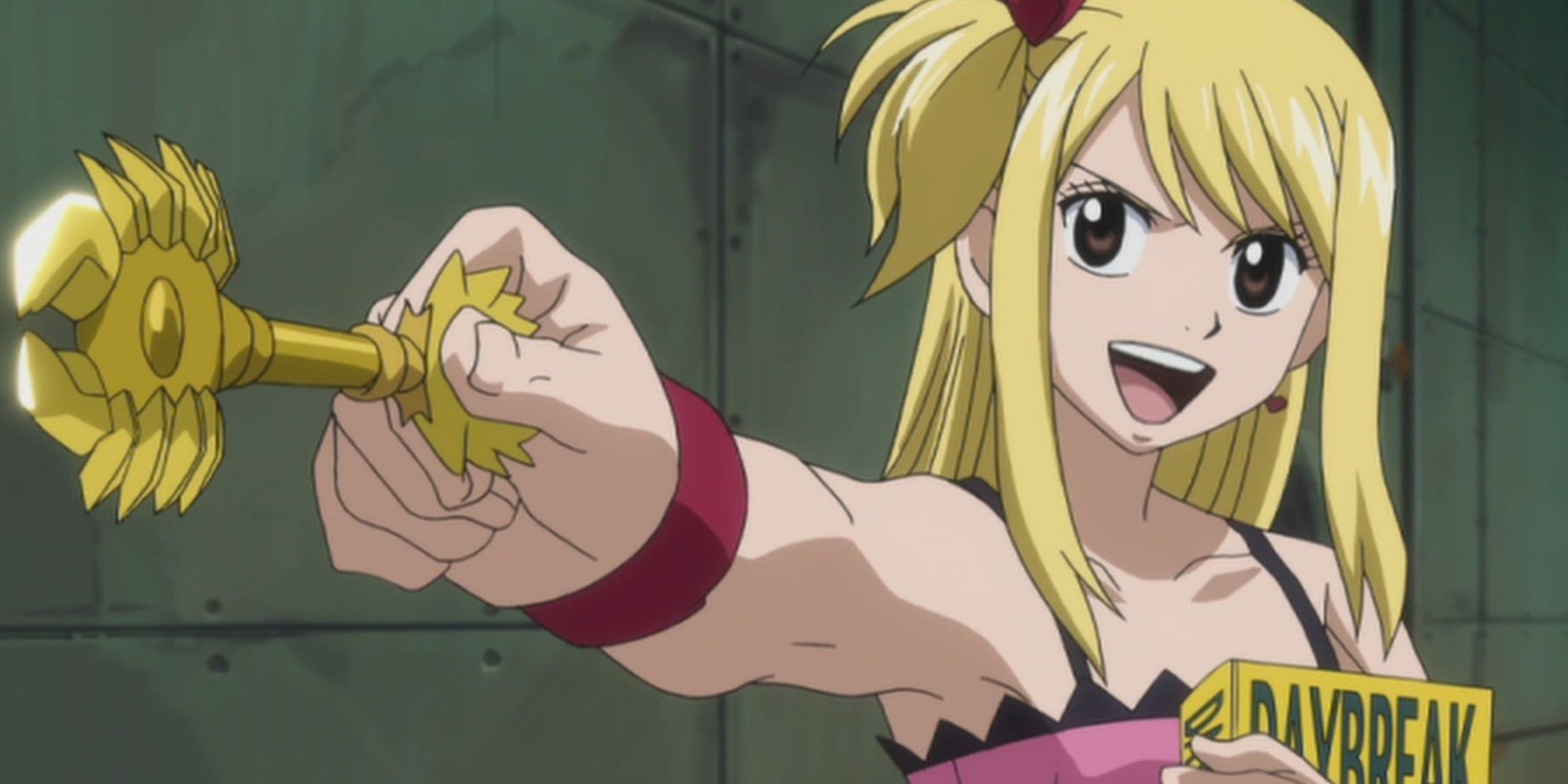 Lucy Heartfilia using a celestial key in Fairy Tail.