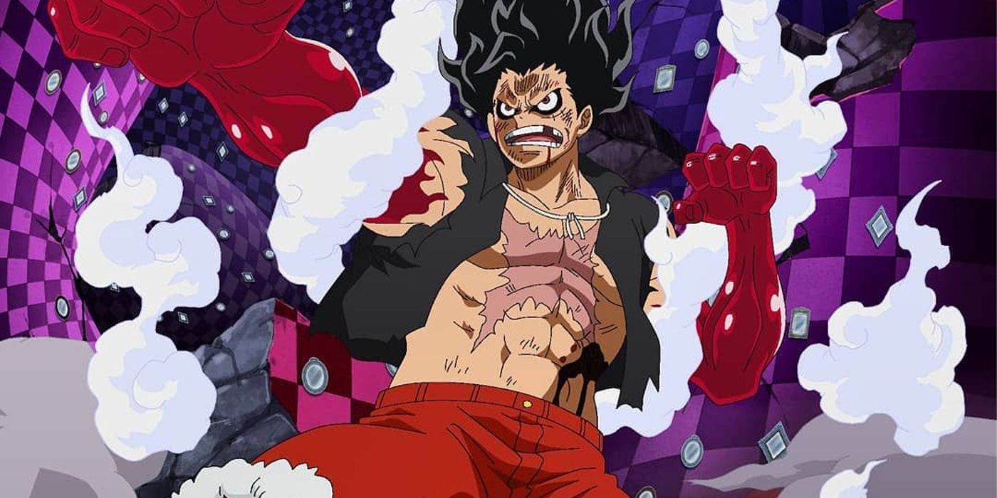 Luffy powering up by using Snakeman in One Piece anime