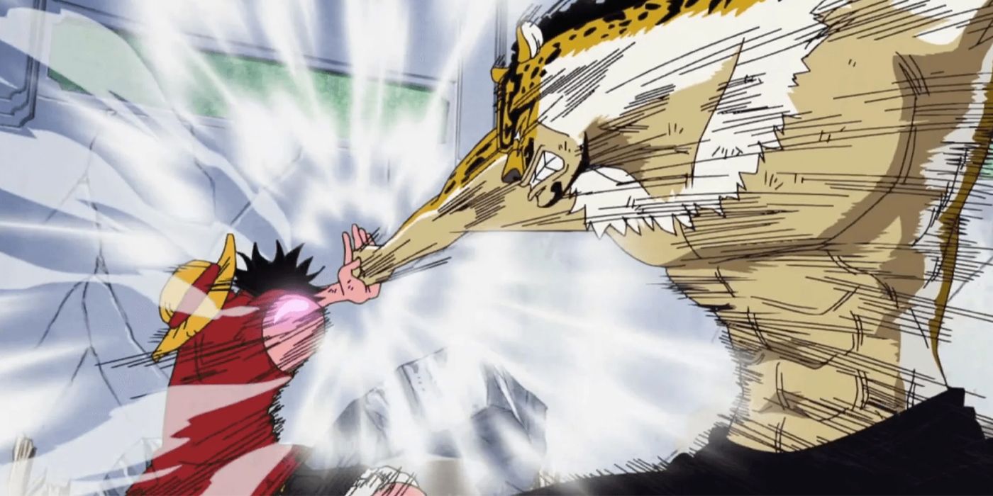 Luffy fighting Lucci