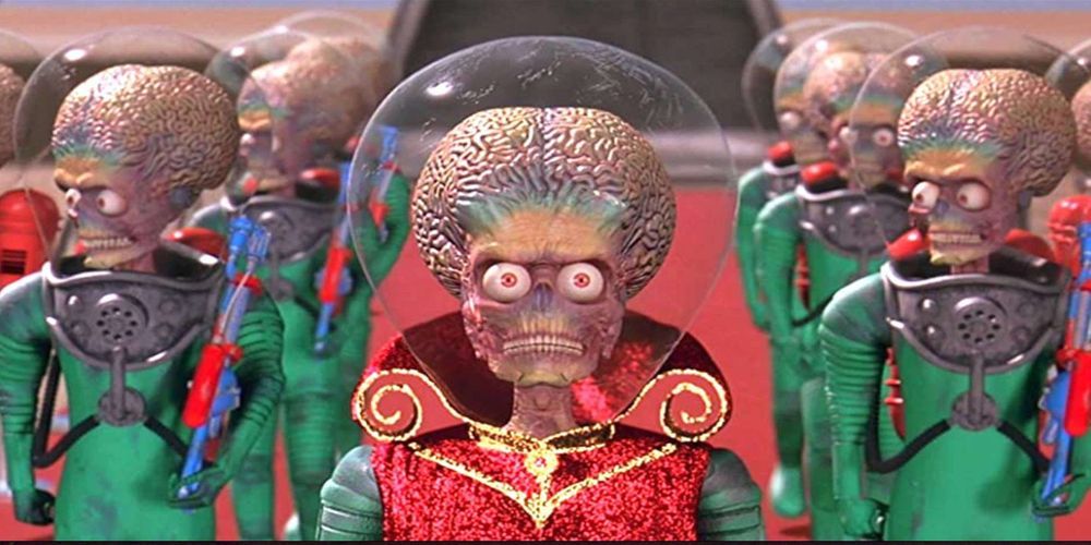 The Martians empty out of their spaceship in Mars Attacks