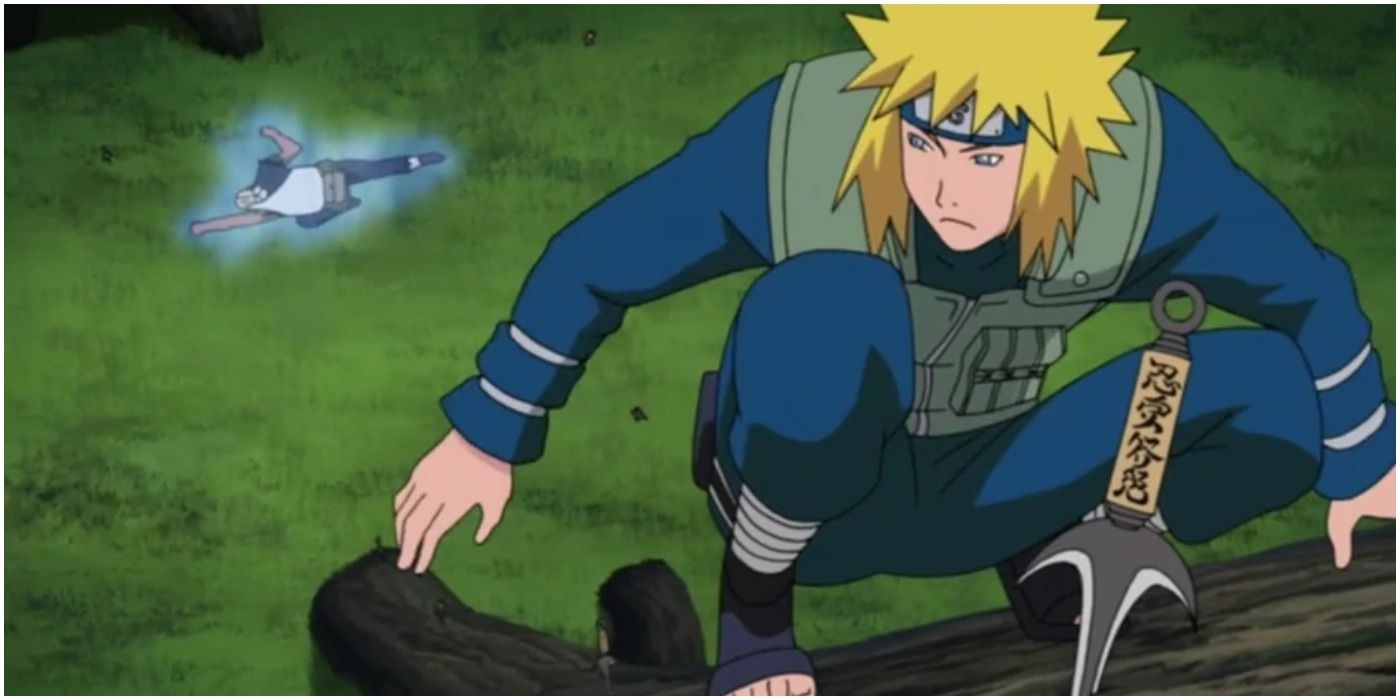 Minato Using His Incredible Speed To Dodge An Attack