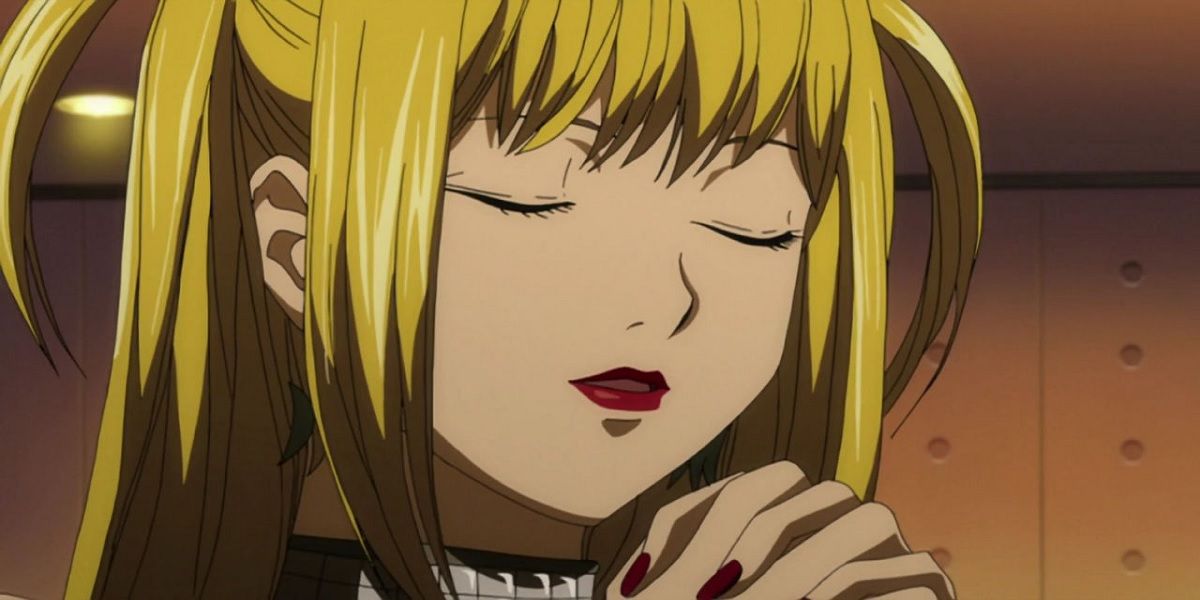 Misa Amane with her eyes closed in Death Note.