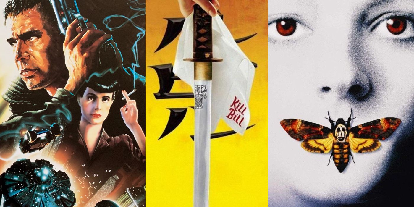 Blade Runner, Kill Bill, and Silence of the Lambs movie posters 