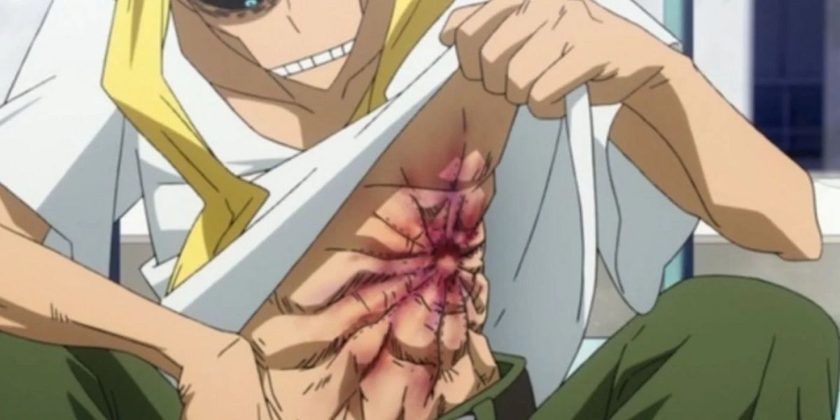 My Hero Academia - All Might showing his injury.