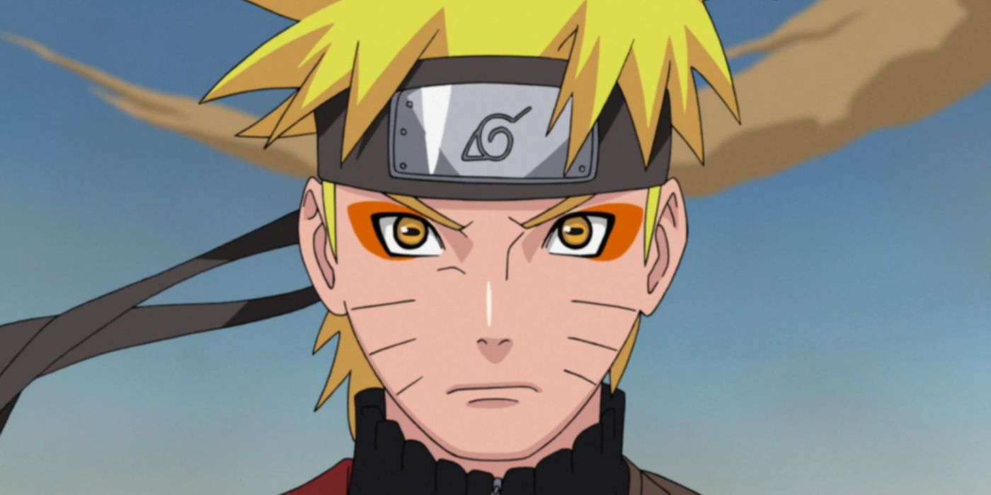 Naruto using Sage Mode with a determined expression in Shippuden