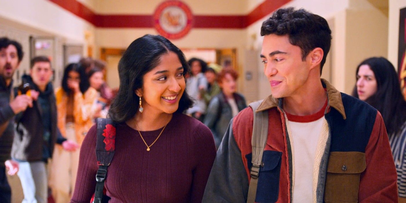 Never Have I Ever TV show's two main characters walking in the school halls