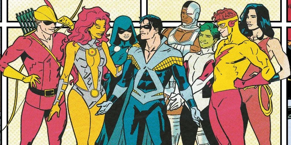 Nightwing with his Titans friends