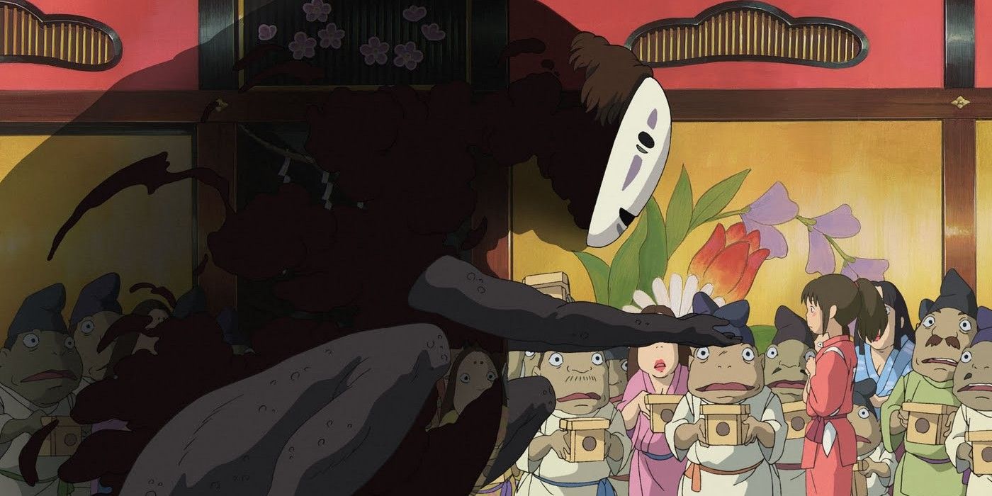 No Face offers Chihiro money in Spirited Away.