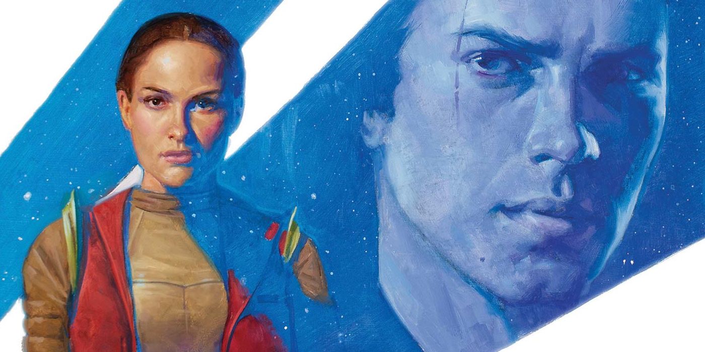 Padme Amidala and Anakin Skywalker on E. M. Gist's cover of Star Wars Halcyon Legacy 3