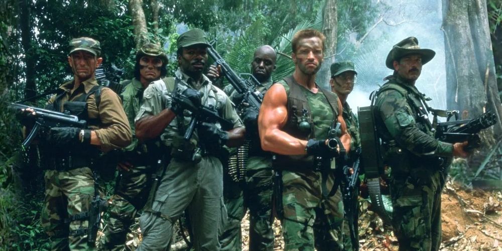 Dutch and his squad of soldiers from Predator movie