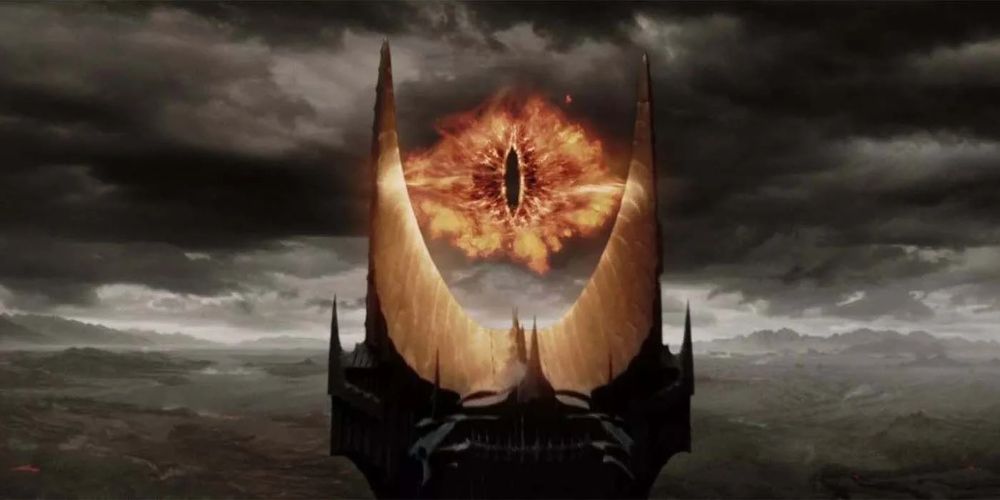The Eye of Sauron atop Barad-Dur in Lord of the Rings film