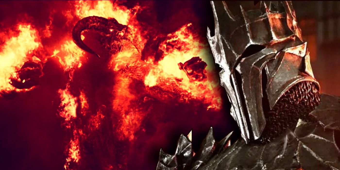 Sauron and the Balrog of Moria side by side