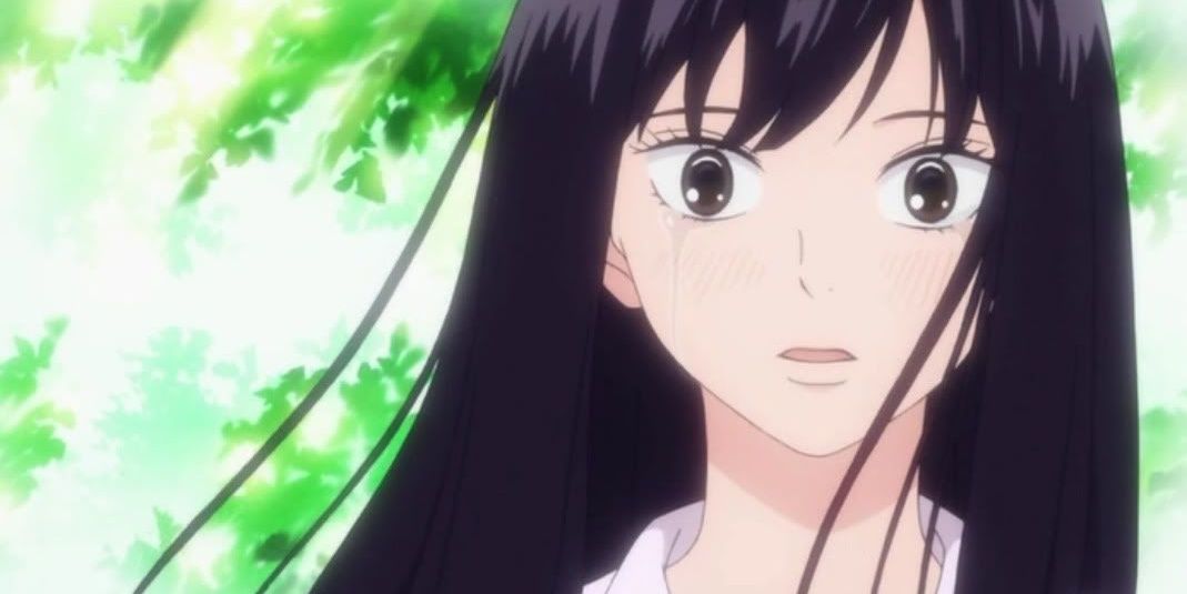 Sawako Kuronuma from Kimi ni Todoke crying with a surprised expression.