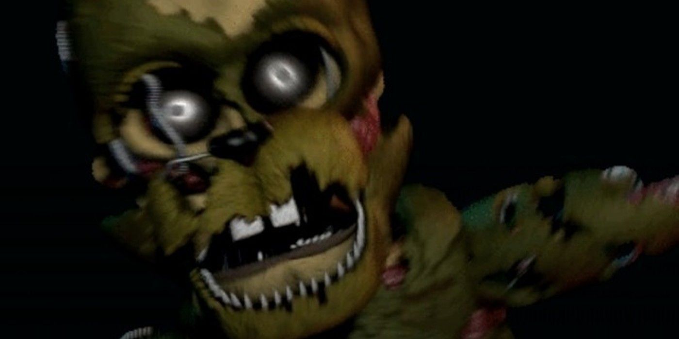 Scraptrap from Five Nights at Freddy's lunging toward the camera