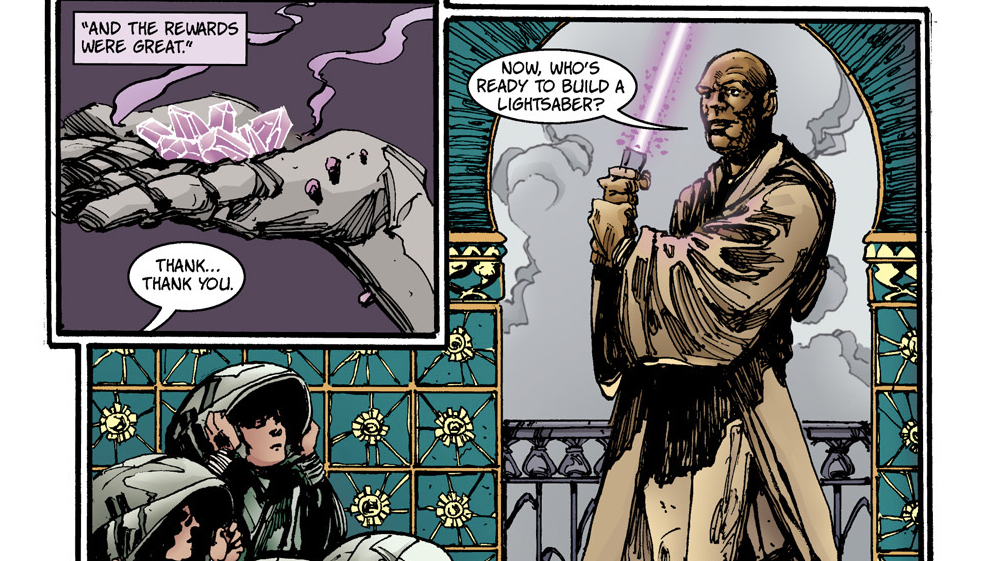 Mace Windu ignites lightsaber in Star Wars Tales #13