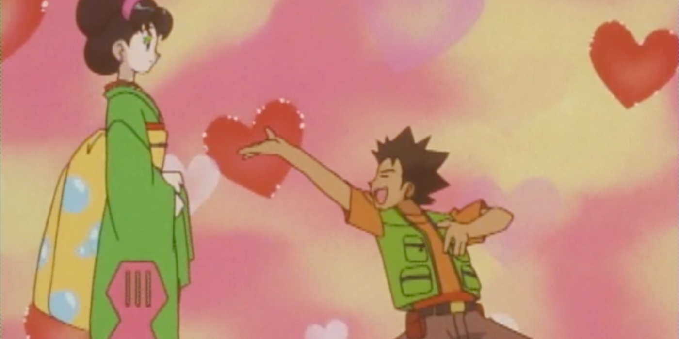 Brock flirting in Pokémon.