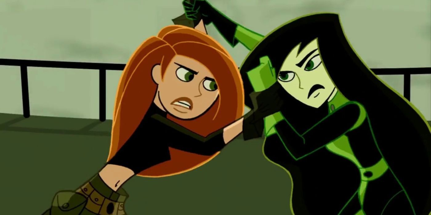 Shego and Kim fighting in Kim Possible.