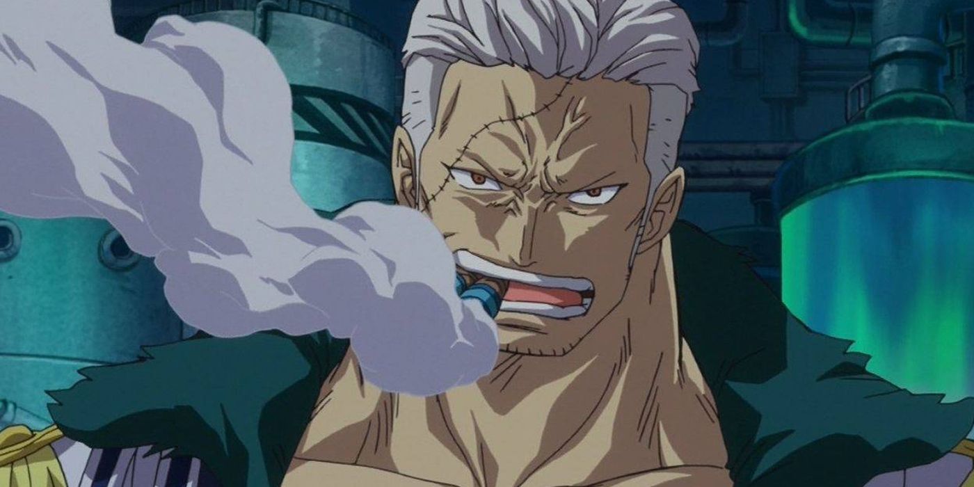 Smoker smoking a cigar in One Piece.