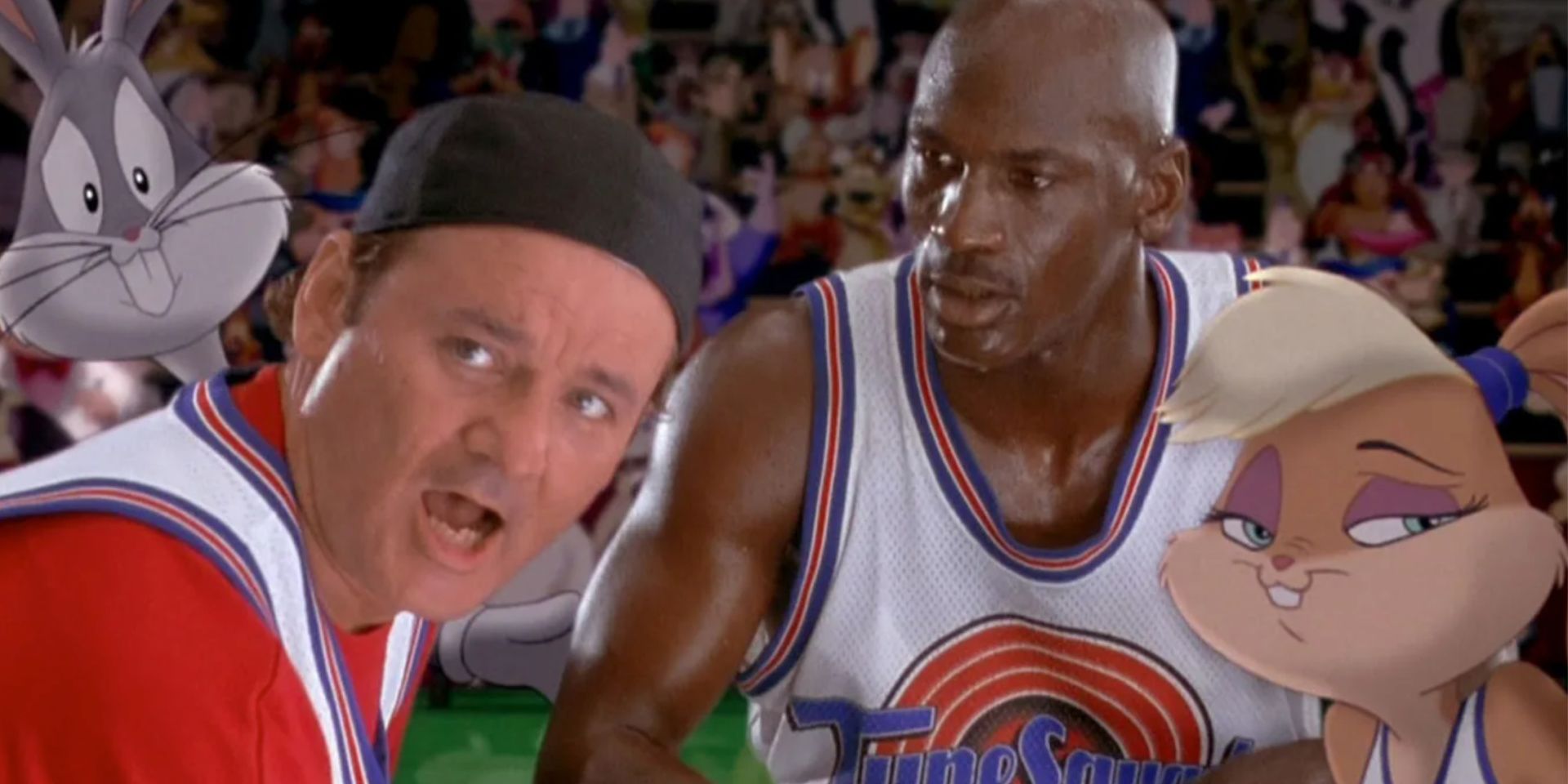 Bill Murray talks to Michael Jordan and the Looney Tunes in Space Jam
