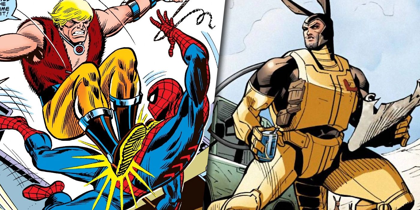 Spider-Man vs the Kangaroos split image