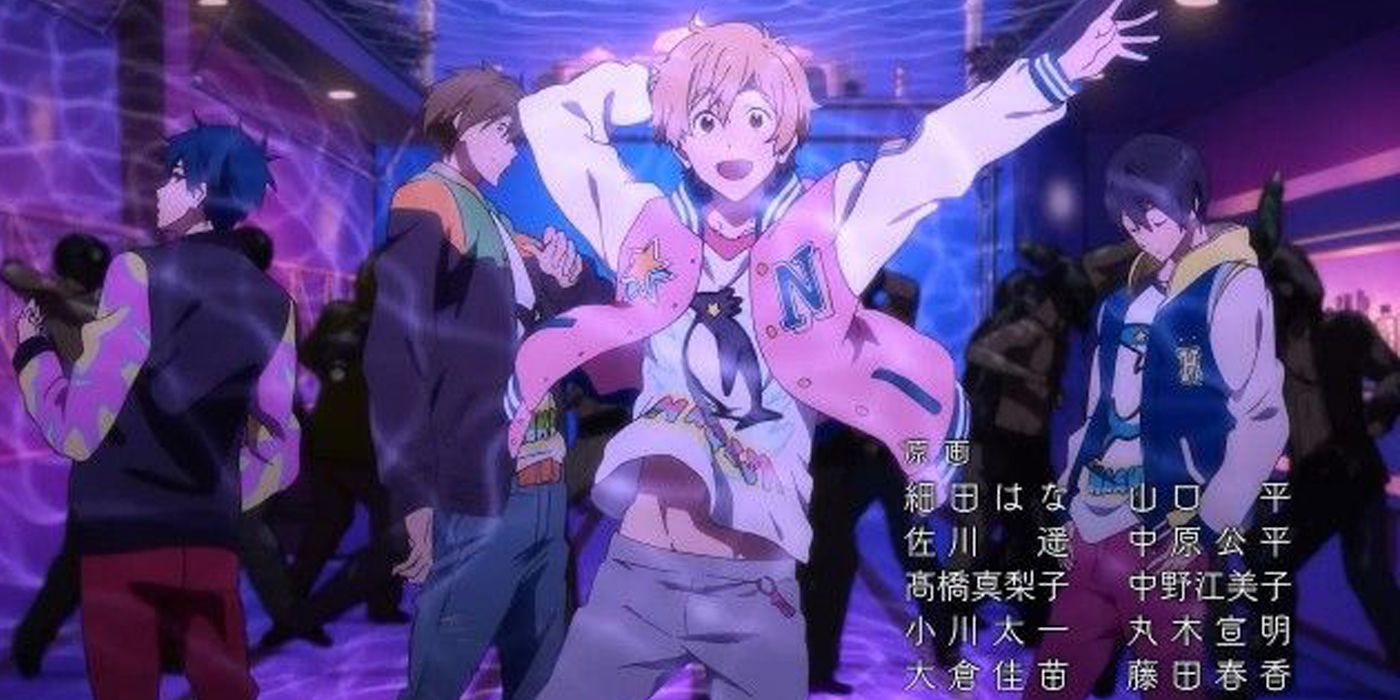 Screen cap taken from the first ending theme of Free!