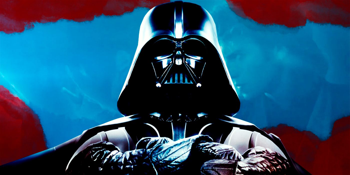 An image of Darth Vader standing in front of a menacing background.