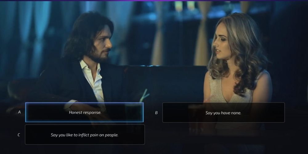 An interaction between a man and a woman, according to Super Seducer game