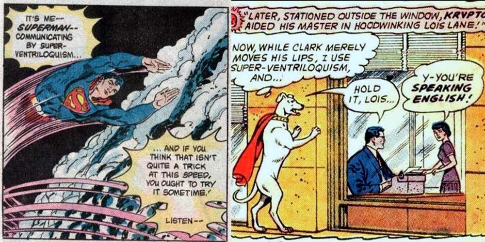 Superman uses Super ventriloquism in old comics