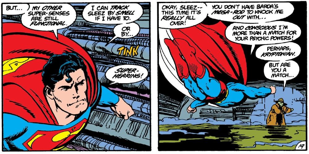 Superman uses super smell to find a criminal