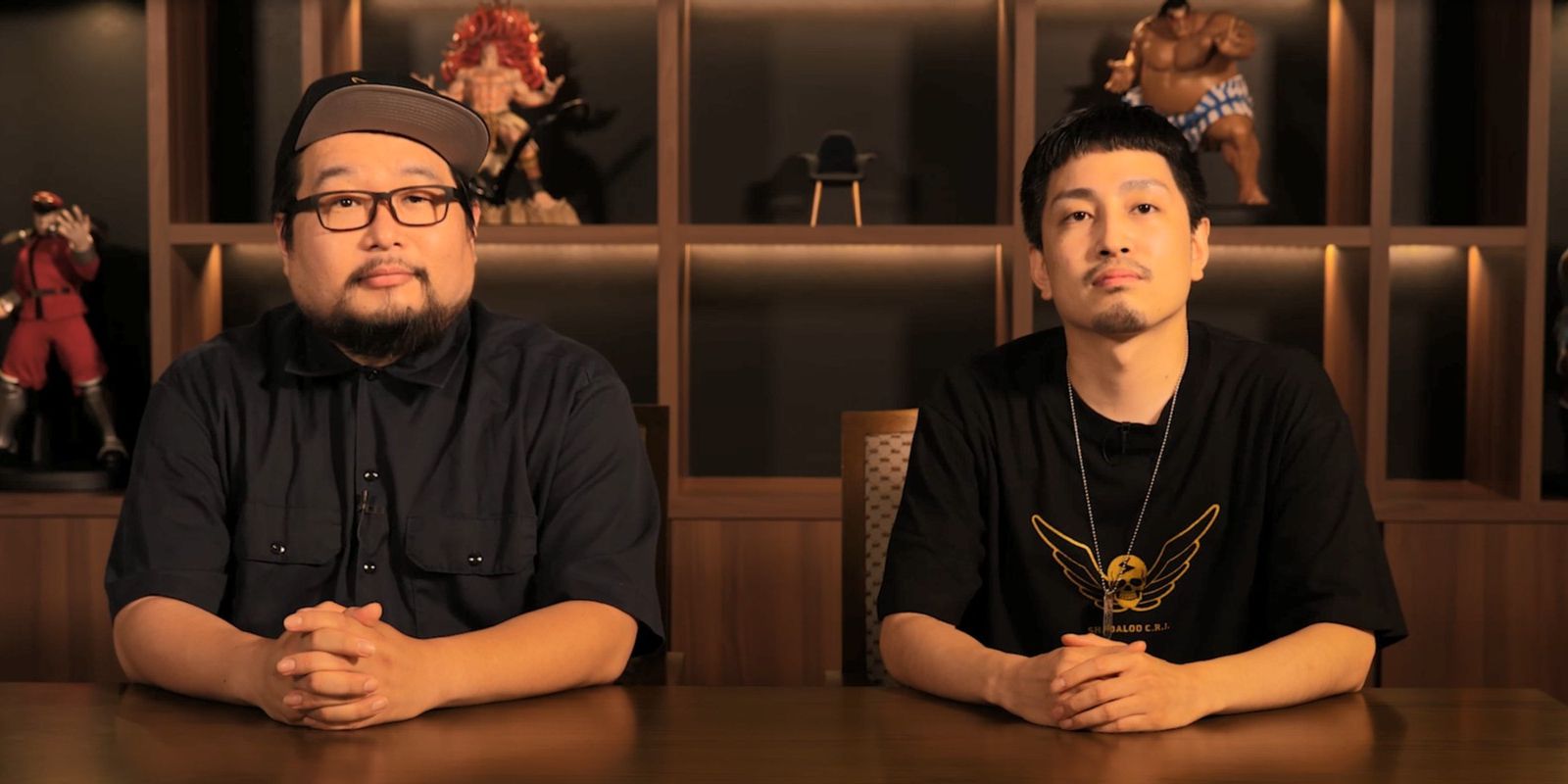 Takayuki Nakayama (left) and Shuhei Matsumoto (right) discuss upcoming additions to Street Fighter V
