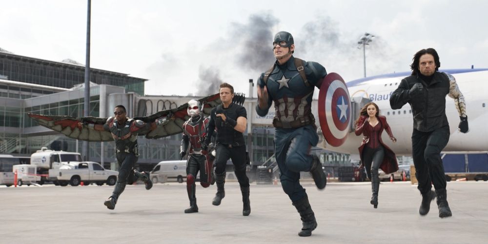 Captain America's team in the airport battle in Captain America: Civil War.