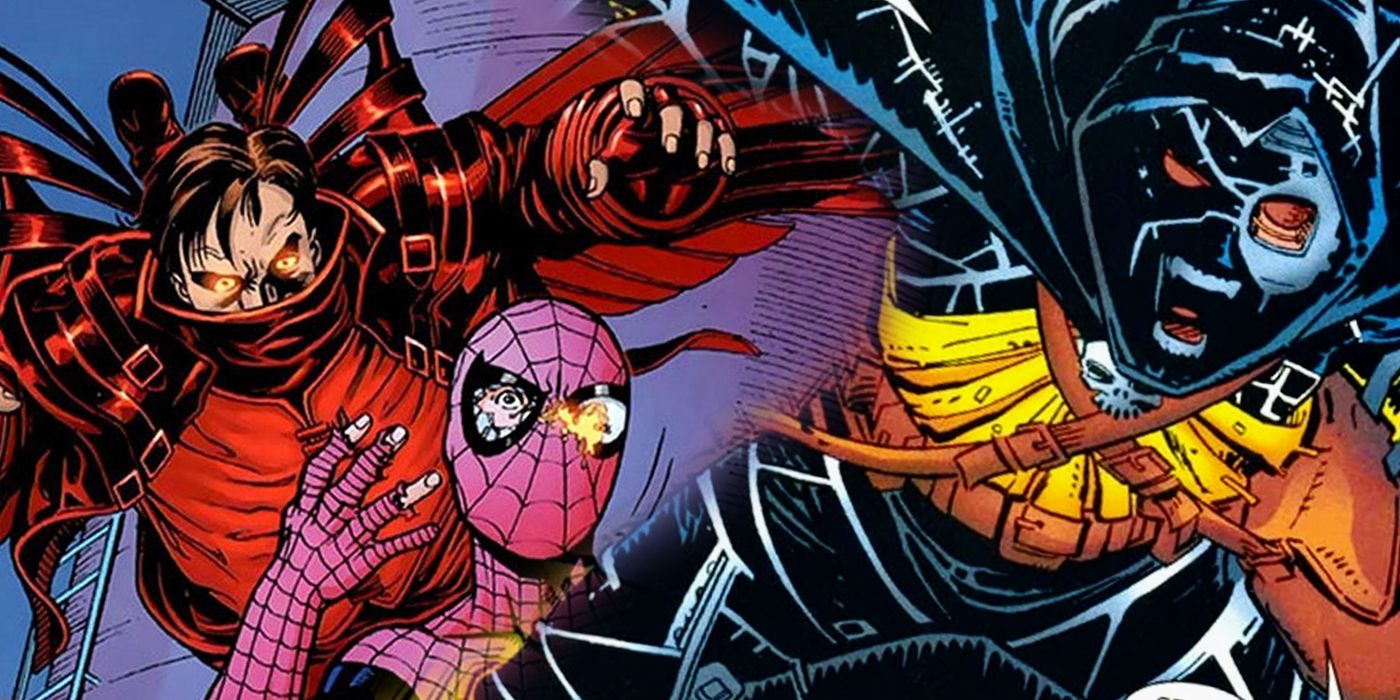Vulture, Spider-Man and Hobgoblin split image