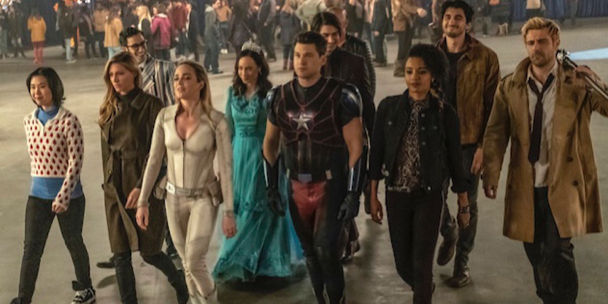 The Legends walking in a group in triumph - Legends of Tomorrow