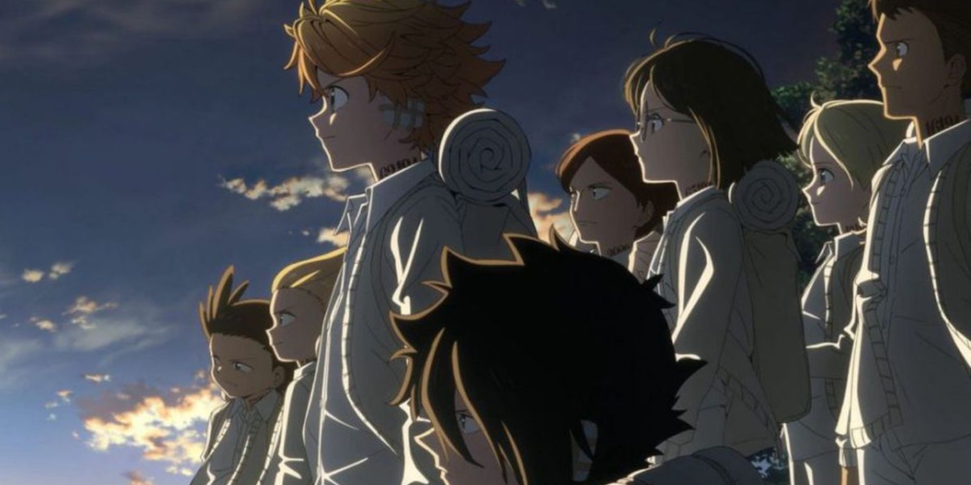Emma and Ray escape in The Promised Neverland.