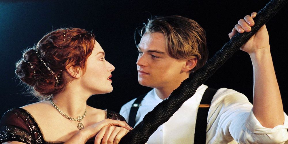 Titanic movie with Kate Winslet and Leonardo DiCaprio in the lead roles of Rose and Jack