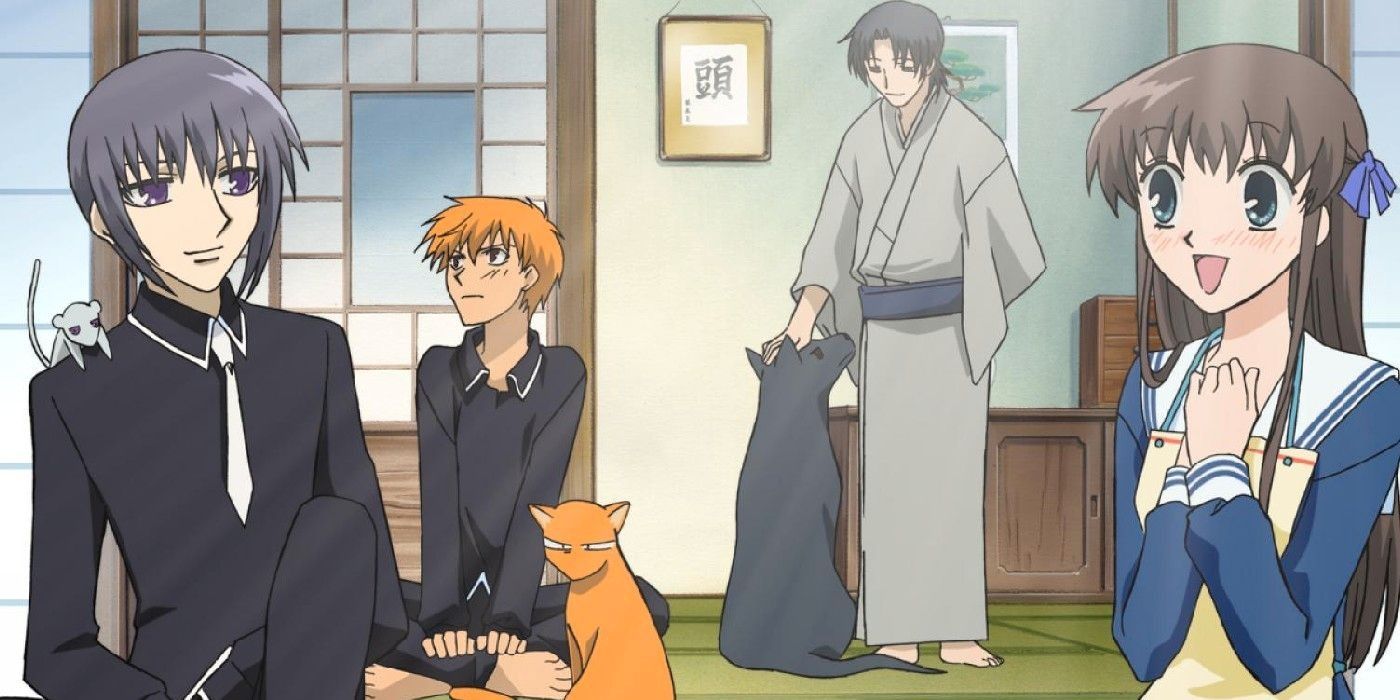 Tohru and the Sohma family in Fruits Basket (2001).