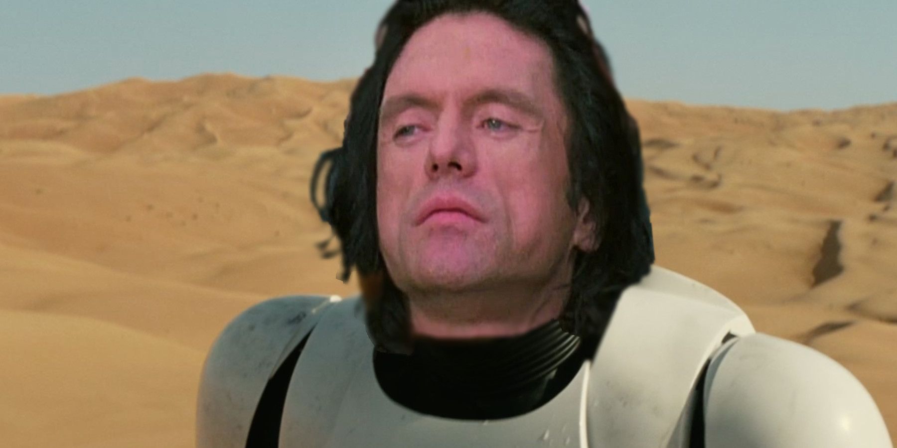 Tommy Wiseau in Star Wars as a Stormtrooper