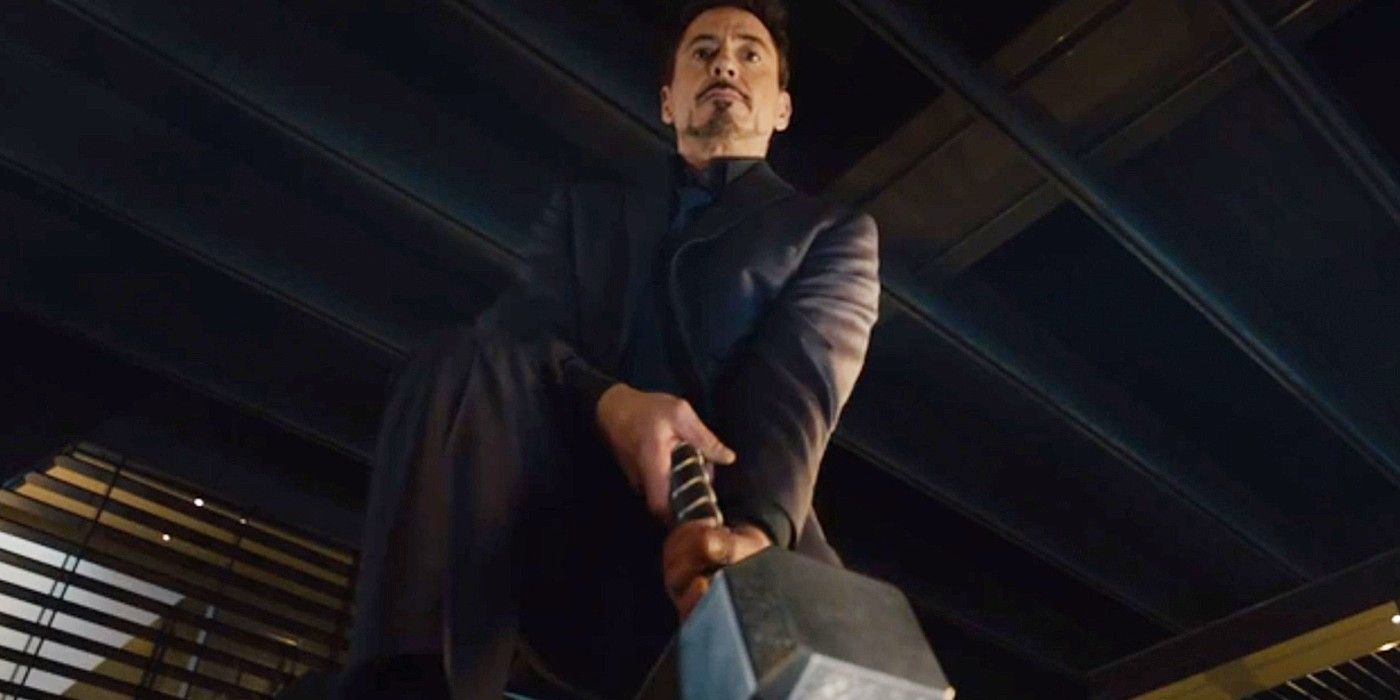 Tony Tries To Lift Mjolnir In Avengers Age Of Ultron
