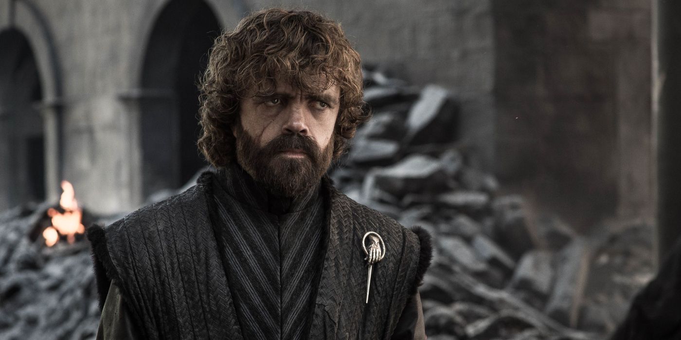 Tyrion Lannister with a somber expression in Game of Thrones.