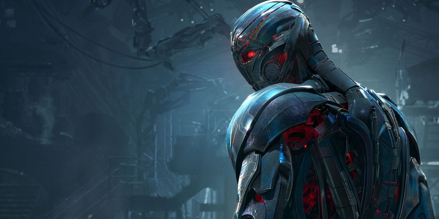 Ultron looking behind his shoulder in Avengers: Age of Ultron.