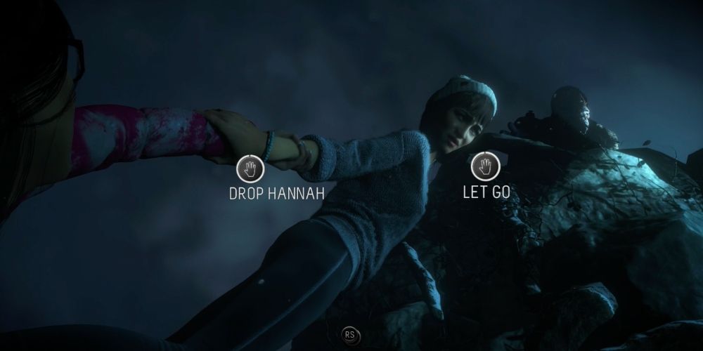 Beth has to choose whether to drop Hannah or not in Until Dawn game