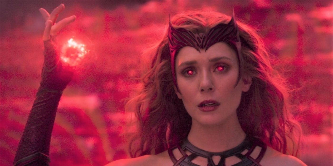 Scarlet Witch using her magic in full getup