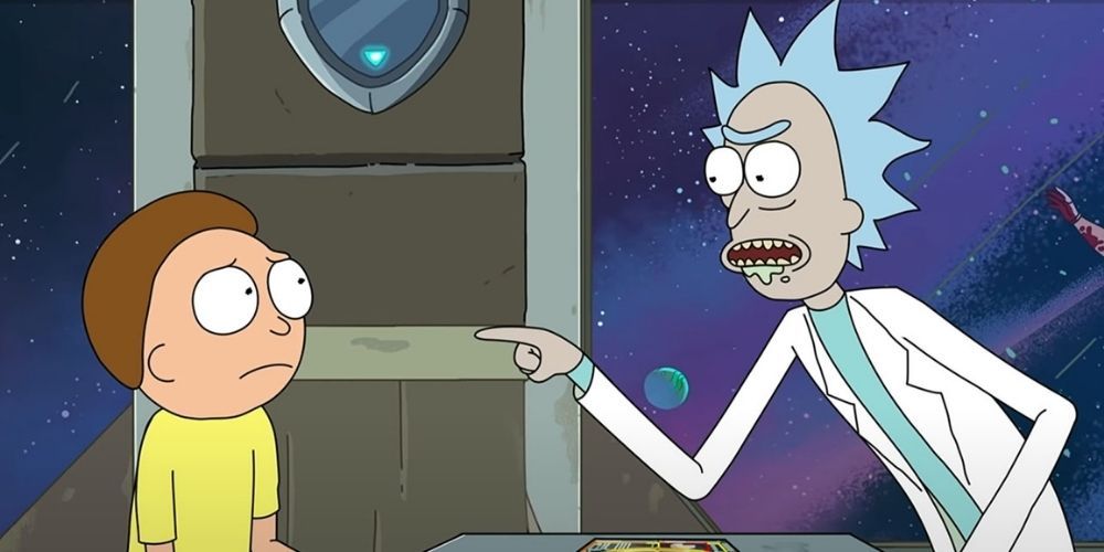 Rick and Morty pointing